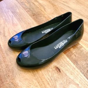 Melissa Jeremy Scott black inflatable toy flats